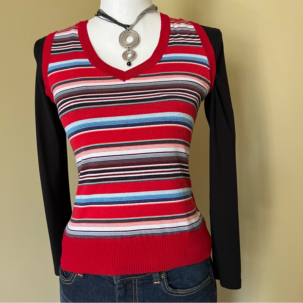 Red White & Blue Striped Knit Vest from Greece - Picture 3 of 12